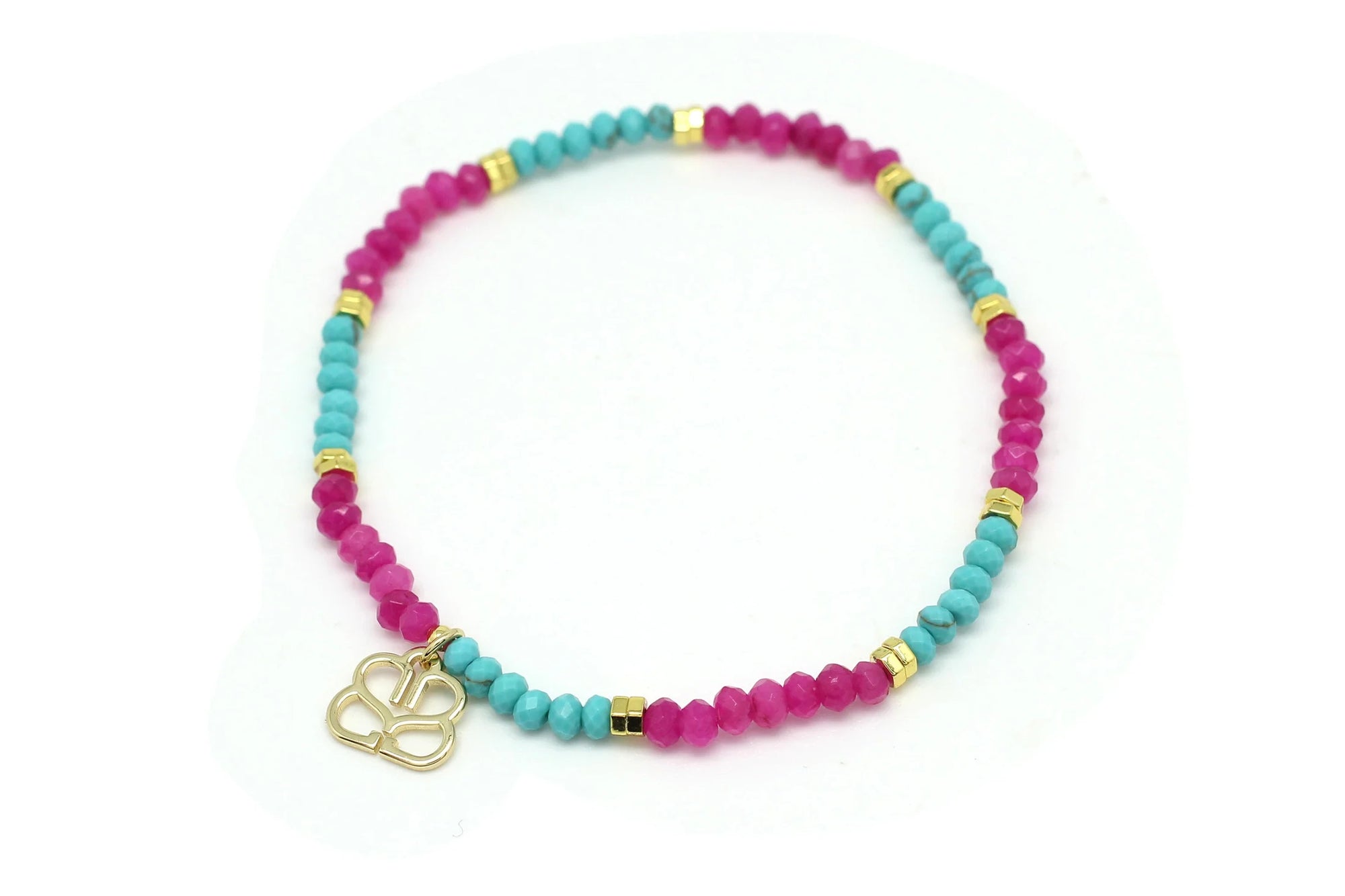 Boho Betty Cerise Pink Turquoise Bracelet