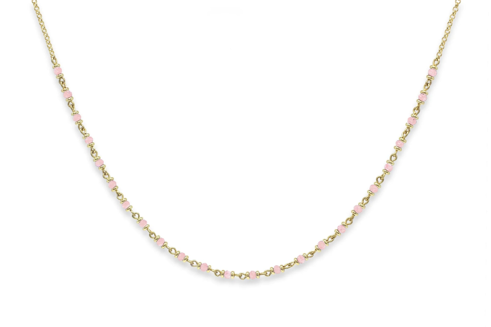 Panacea Rose Quartz Gemstone Gold Necklace