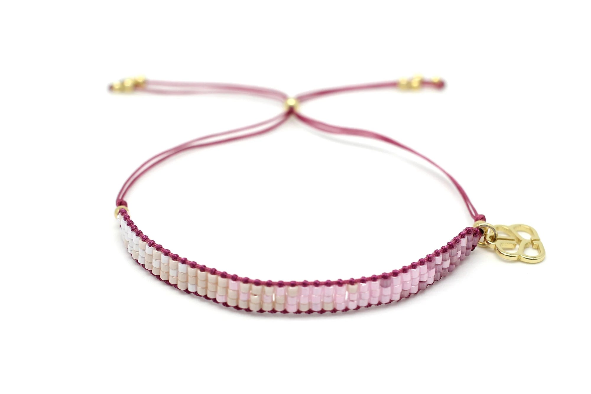Boho Betty Portrait Pink Beaded Friendship Bracelet