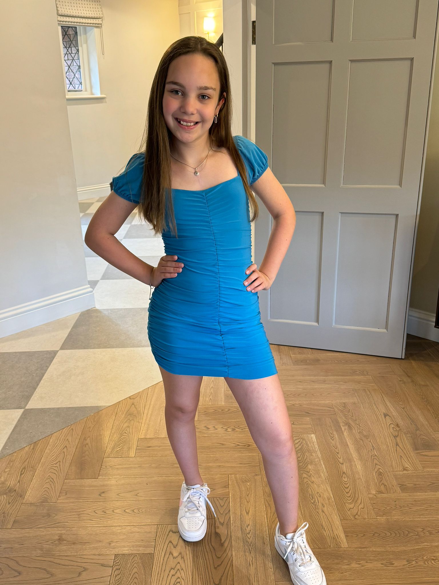 Cheryl Kids Tween Amelia Dress In Turquoise