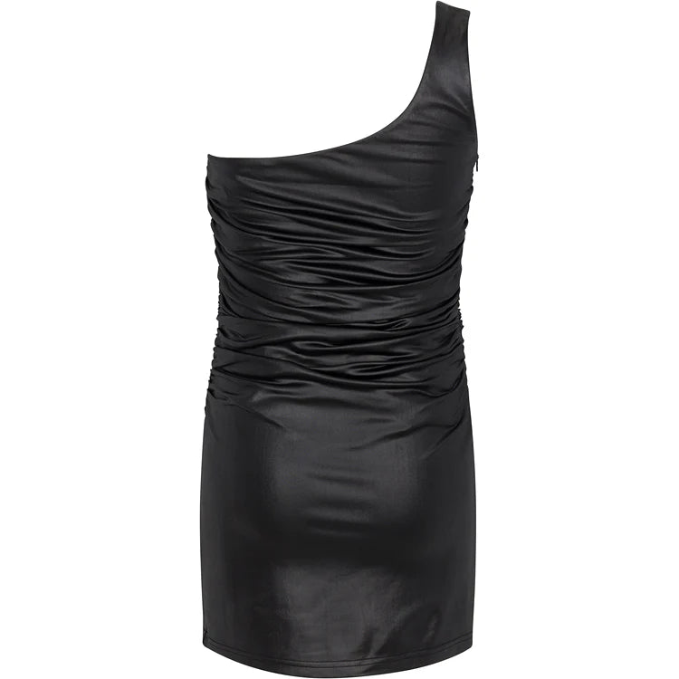 Gold Rush Tween One Shoulder Ava Dress In Black