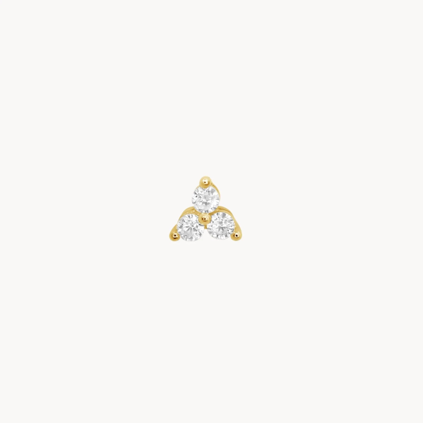 Lucky Eleven Triangle CZ Stud Earrings In Gold