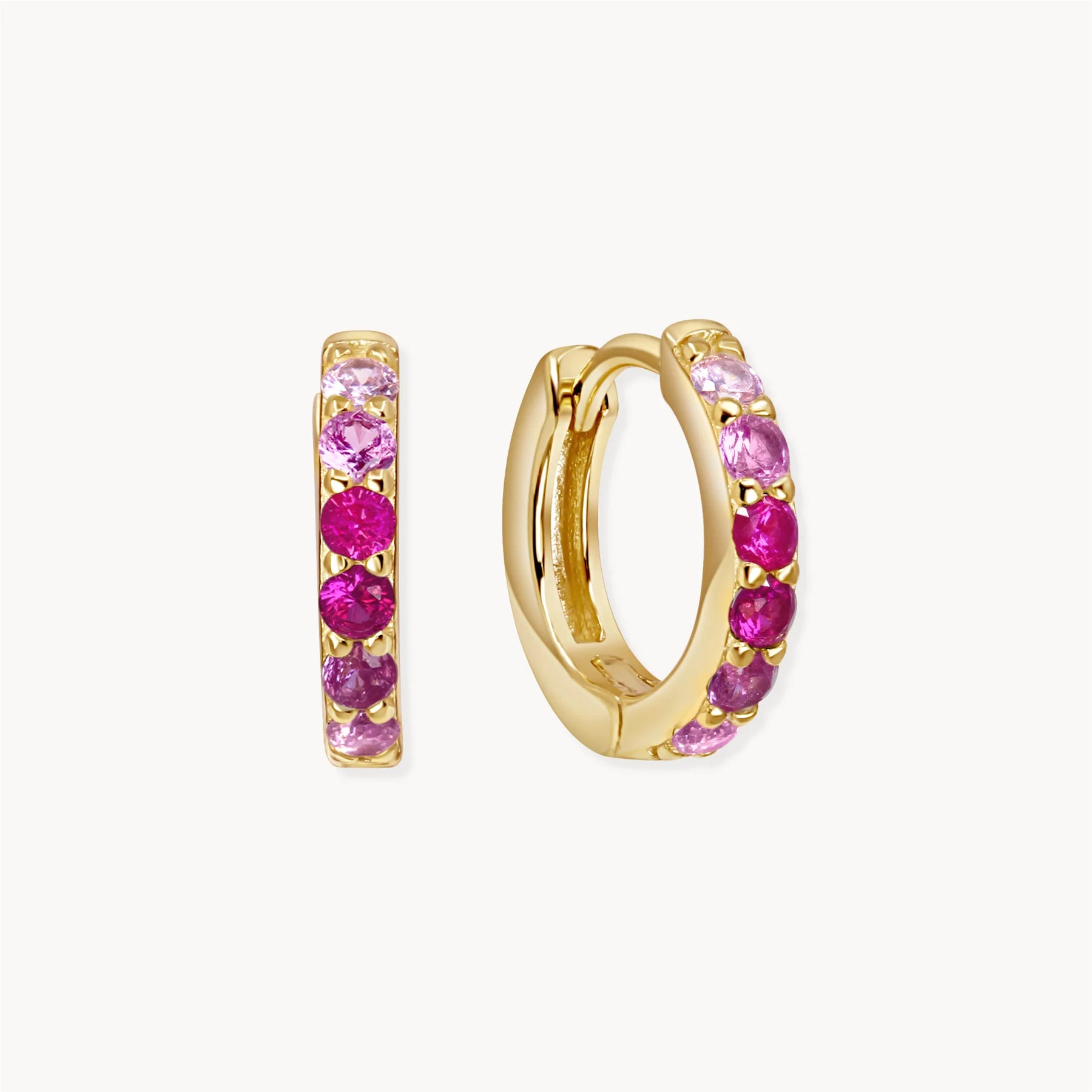Lucky Eleven Pink Ombre Hoop Earrings
