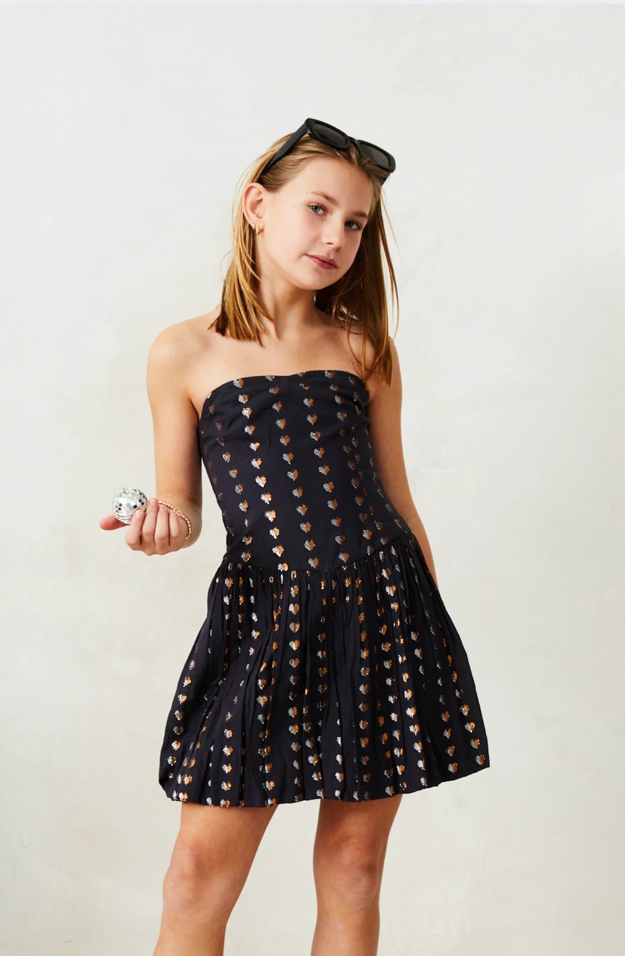 Theme Daniela Tween Heart Bubble Dress In Black
