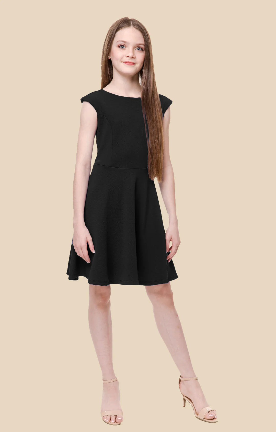 UDT Textured Cap Sleeve Dress Navy